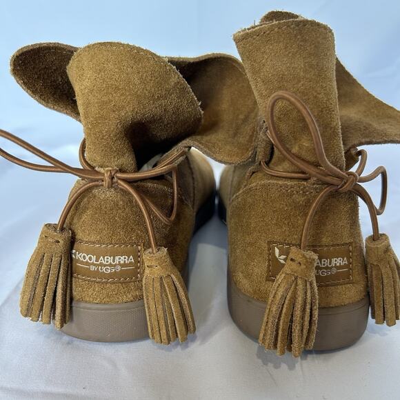 (NEW) KOOLABURRA BY UGG Skyller Tassel Suede Boots • Women's 10 • Chestnut NWOT - Picture 1 of 8